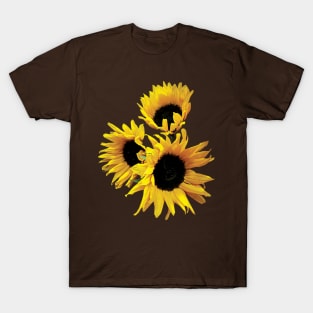 Three Yellow Sunflowers T-Shirt